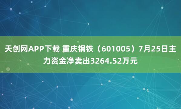 天创网APP下载 重庆钢铁（601005）7月25日主力资金净卖出3264.52万元
