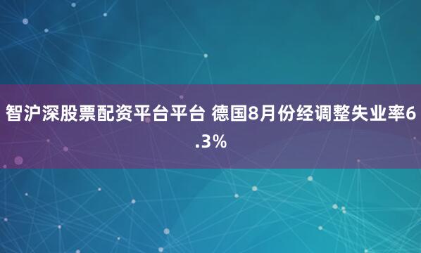 智沪深股票配资平台平台 德国8月份经调整失业率6.3%